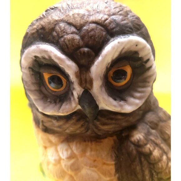 Vintage UCG Taiwan Owl Figurine On Tree Branch - Picture 2 of 11